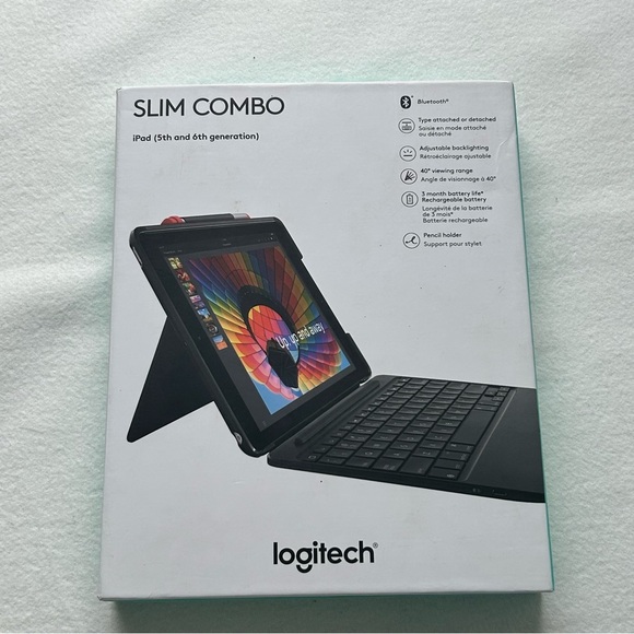 Logitech Other - Logitech Slim Combo Keyboard Case for iPad - Black